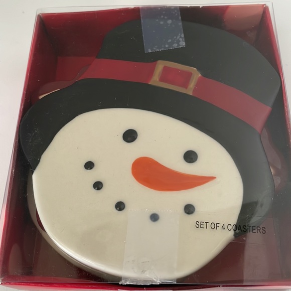 St. Nicholas Square Set of Four Handpainted Ceramic Coasters - Picture 2 of 3